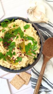 Garlic Hummus Without Tahini Recipe