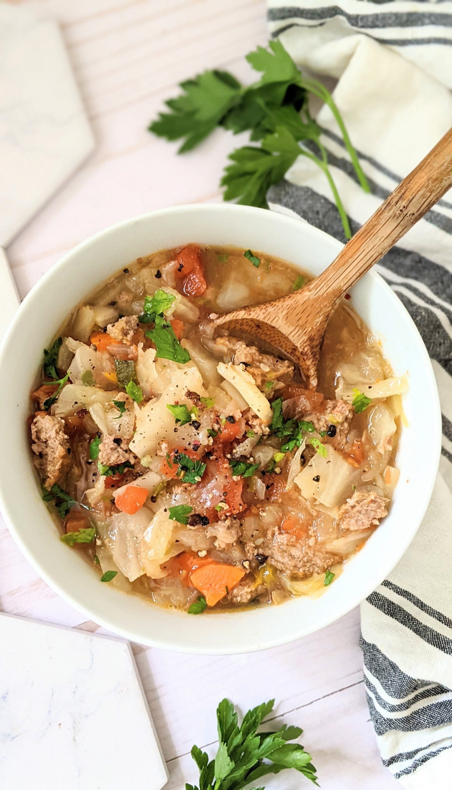 Instant Pot Cabbage Soup with Turkey Recipe (Keto, High Protein)