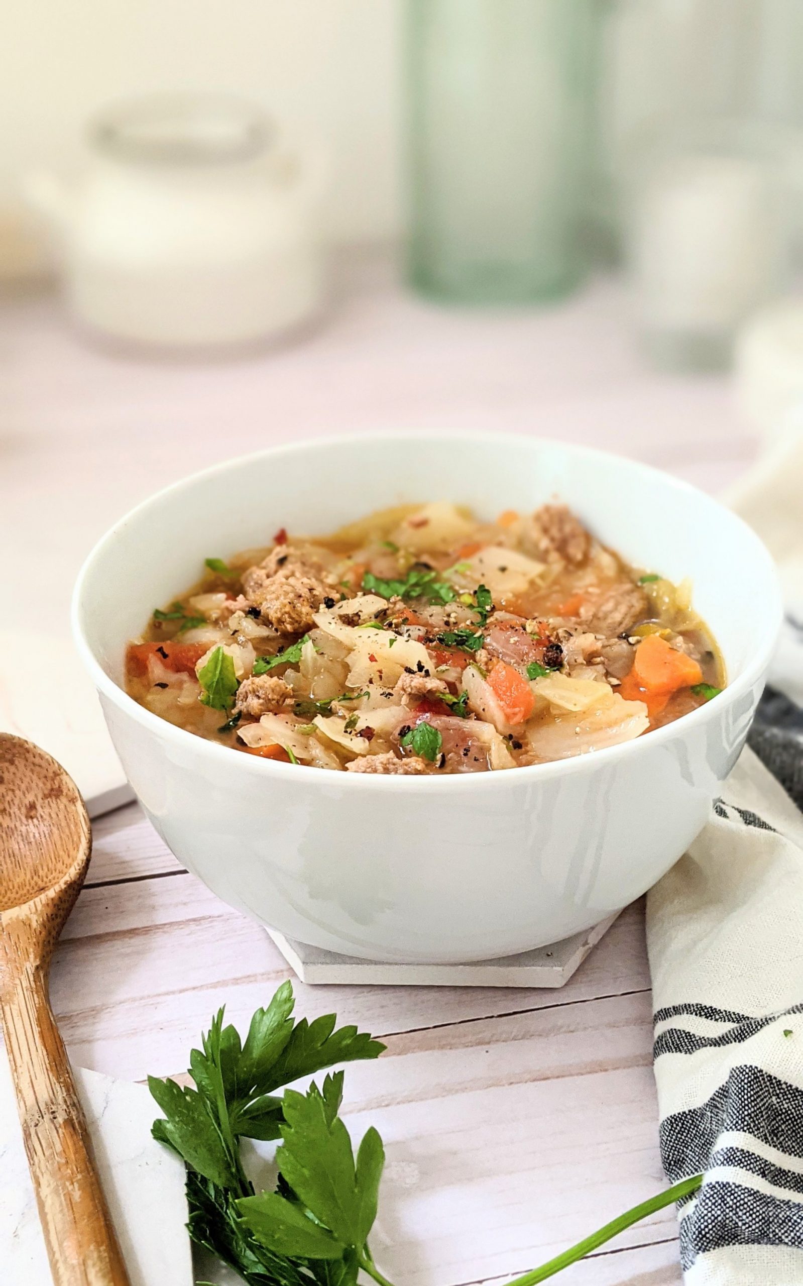 instant pot turkey vegetable soup with cabbage keto low carb soups