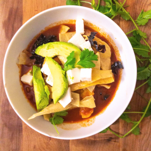 tortilla soup with rotisserie chicken recipes healthy soup with cooked chicken leftover chicken soup recipes with tortilla chips avocado corn and black beans
