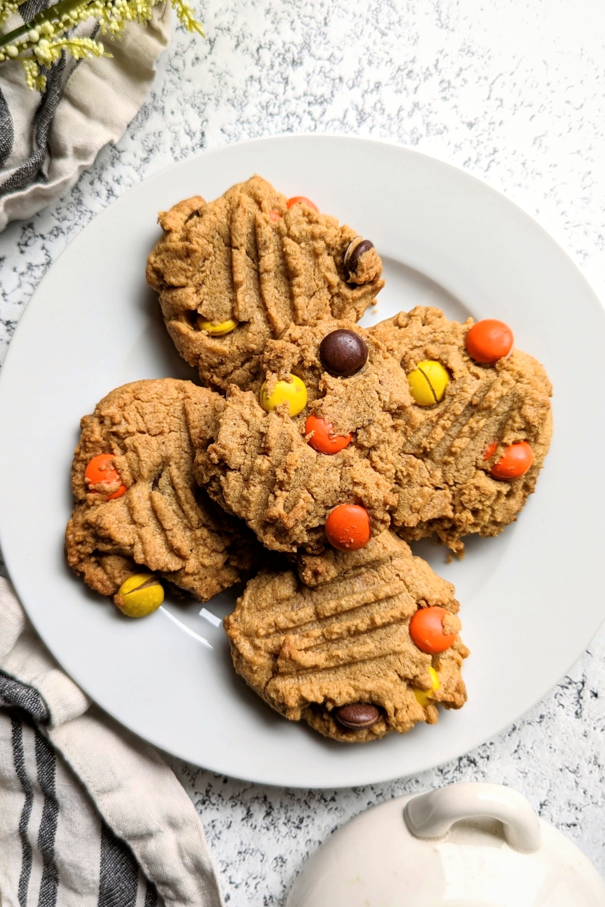 reeses pieces cookies with peanut butter sugar and eggs easy 4 ingredient cookies for kids to make