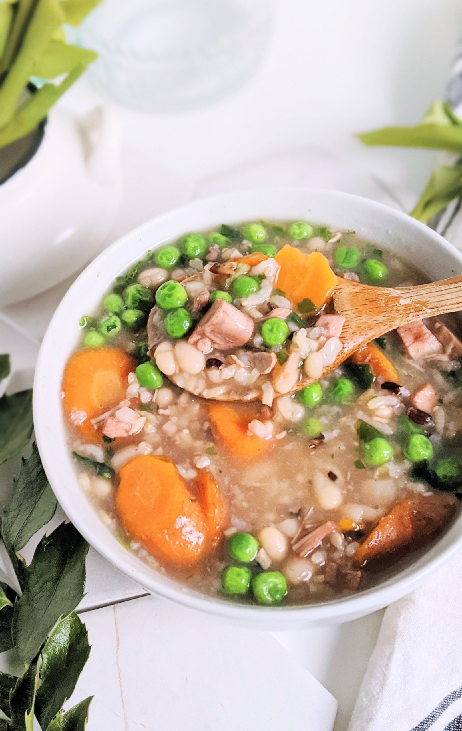 turkey bean soup recipe with barley peas and vegetables