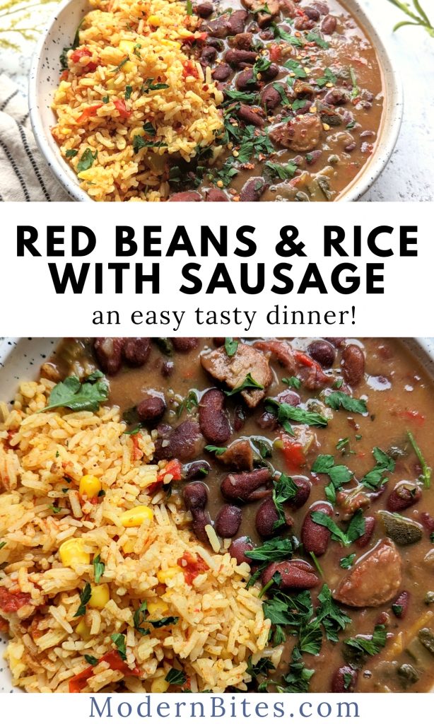 red beans and rice with sausage recipe easy tasty dinner southern classic with turmeric yellow rice