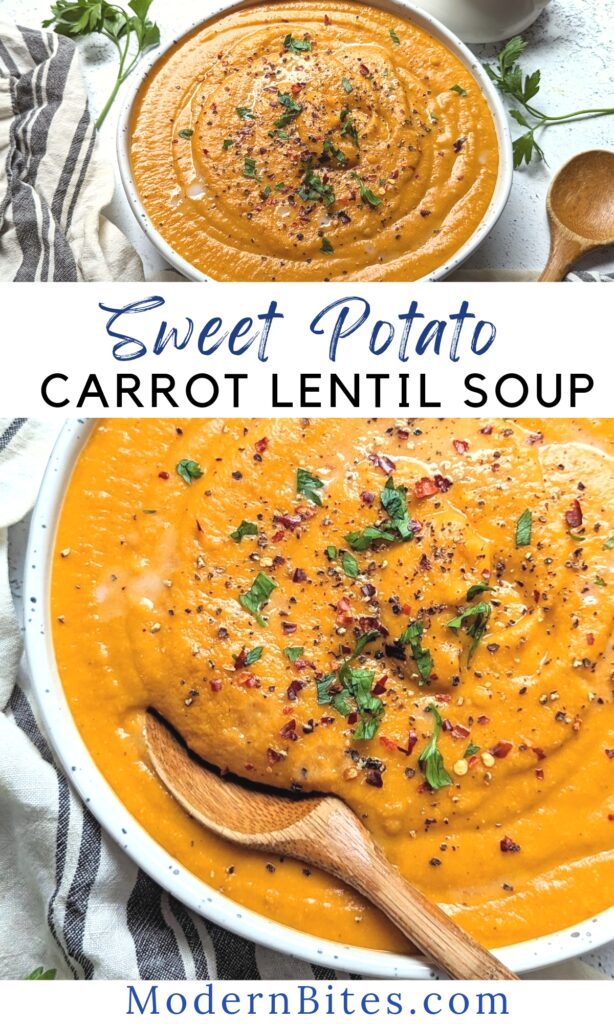 sweet potato carrot lentil soup recipe easy spicy vegetable soup