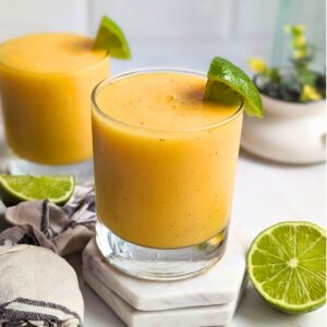 mango coconut water smoothie recipe with lime juice fresh or frozen mangoes and water from coconuts