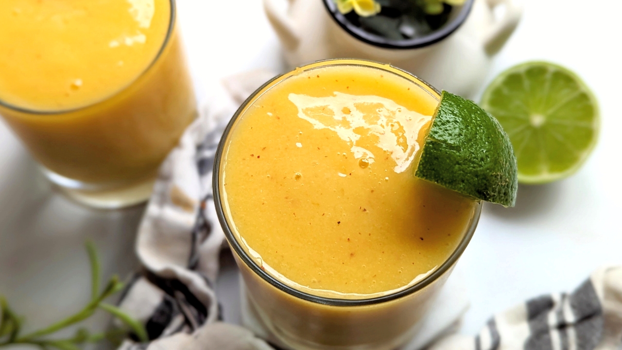 smoothie recipes with coconut water mangoes limes and optional ground flaxseeds for veganuary