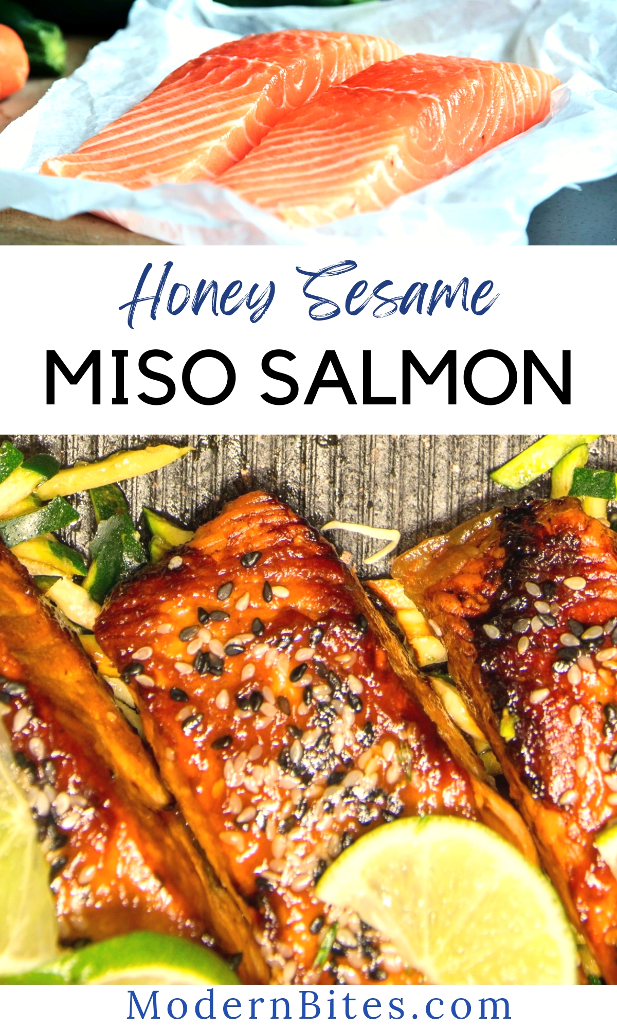 honey sesame salmon with miso glaze no sake or wine easy salmon dinner ideas with Asian inspired ingredients