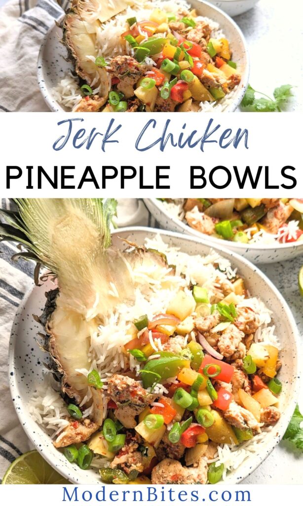 jerk chicken pineapple bowls bahama breeze copy cat recipes served in a bowl made from a pineapple with long grain white rice