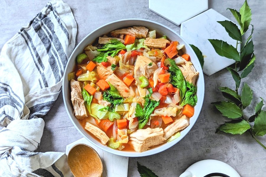 easy cabbage soup with chicken for added protein.