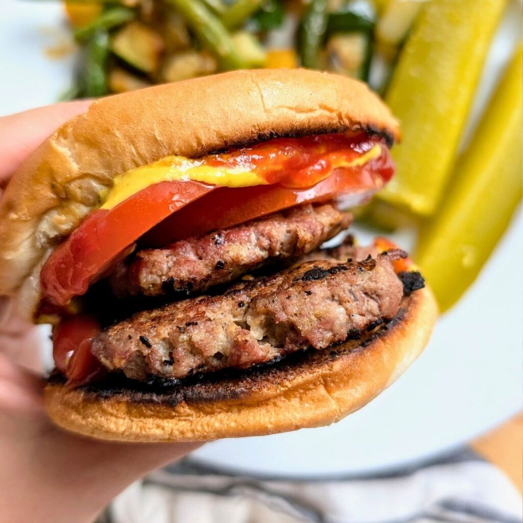 brisket burger recipe with homemade burger patties on the grill.