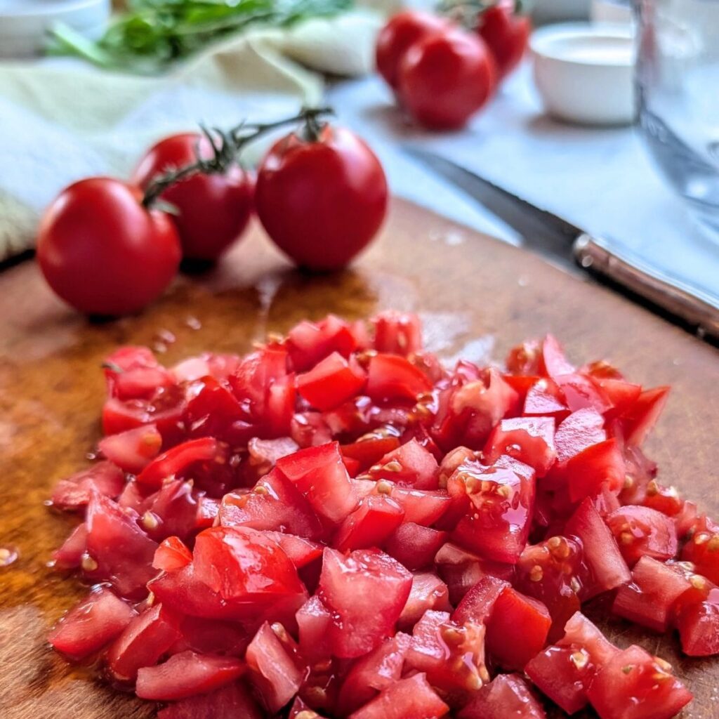 fresh chopped tomatoes to make bruschetta from olive garden